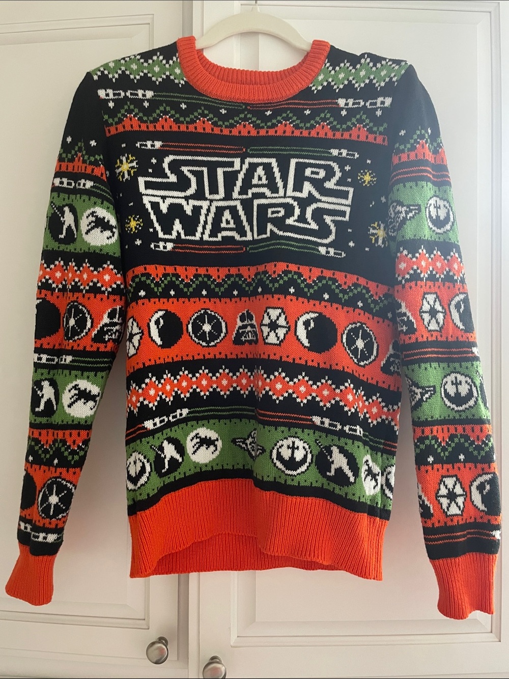 Star Wars Black, Green & Orange Holiday Crewneck Sweater